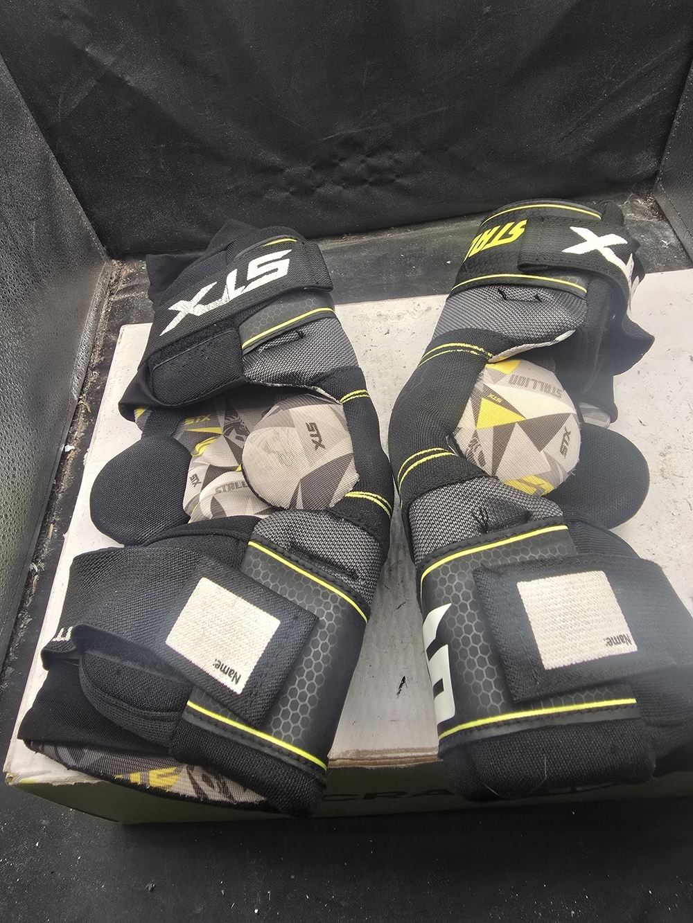 STX Kids Black & Yellow Lacrosse Arm Guards